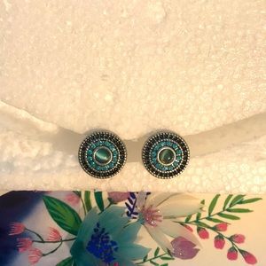 Set of 2 Interchangeable Snap Button Charms in blue and black